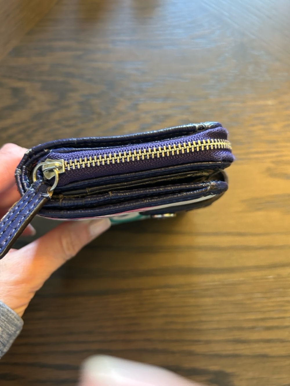 Coach Poppy Ikat Multicolor Canvas Zip Around Compact Wallet - Picture 3 of 9